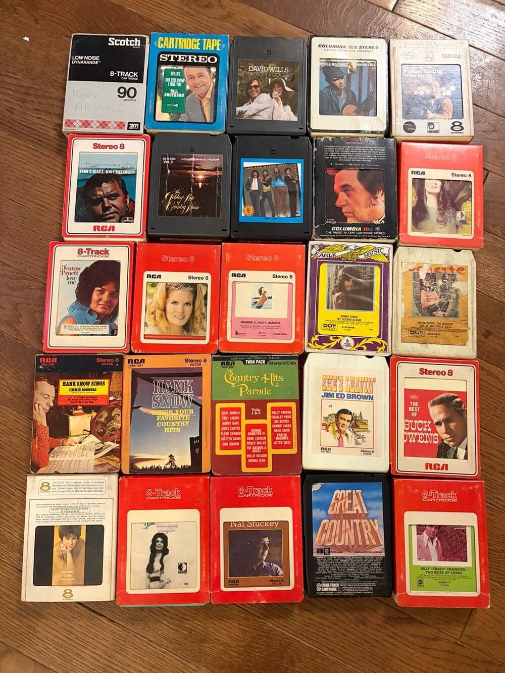 Lot of 24 Vintage 8-Track Tapes Collection Country Music